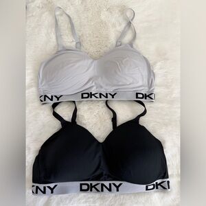 DKNY Women's Black and Light Gray Bra Duo